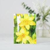 Briefkaart met Daffodils in waterverf (Staand voorkant)