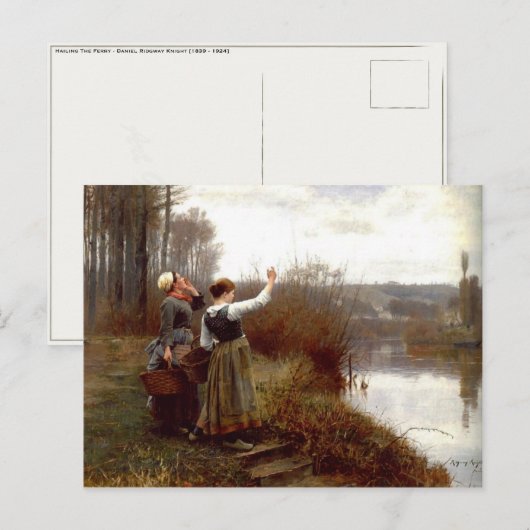 Briefkaart met Daniel Ridgway Knight schilderen (Voorkant / Achterkant)