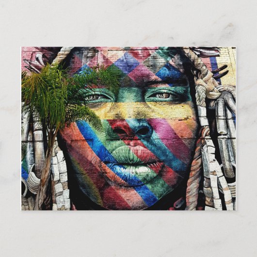 Briefkaart met de grootste Street Mural (Brazilië) (Voorkant)