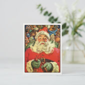 Briefkaart met de  Kerstman Groeten (Staand voorkant)