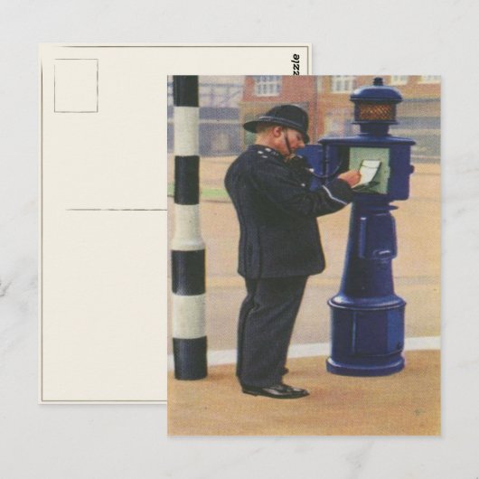  Briefkaart met de Londense politie die roept (Voorkant / Achterkant)