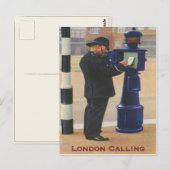  Briefkaart met de Londense politie die roept (Voorkant / Achterkant)