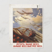 Briefkaart met de luchtmacht van de USSR - propag (Voorkant / Achterkant)