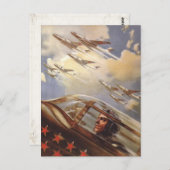 Briefkaart met de luchtmacht van de USSR - propag (Voorkant / Achterkant)