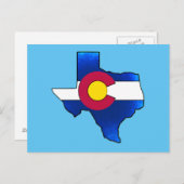 Briefkaart met de vlag Texas, Bright Colorado (Voorkant / Achterkant)