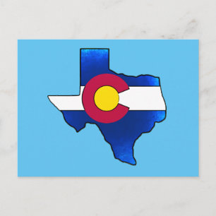 Briefkaart met de vlag Texas, Bright Colorado