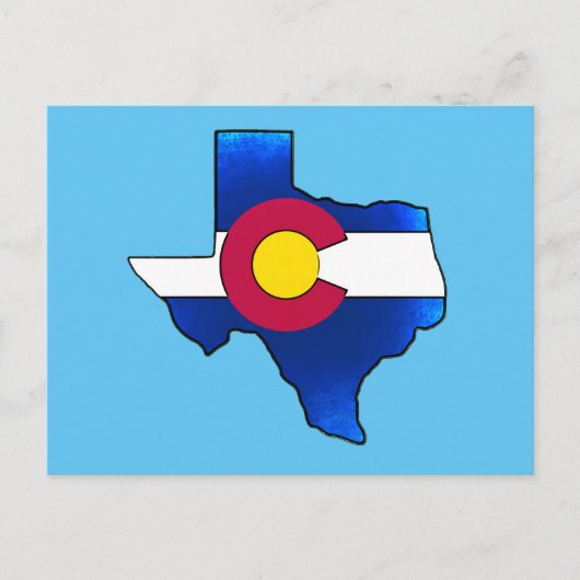Briefkaart met de vlag Texas, Bright Colorado (Voorkant)