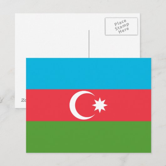 Briefkaart met de vlag van Azerbeidzjan (Voorkant / Achterkant)
