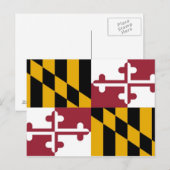 Briefkaart met de vlag van de staat Maryland - Ver (Voorkant / Achterkant)