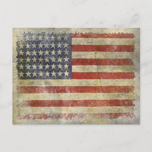 Briefkaart met de  vlag van de VS (Voorkant)