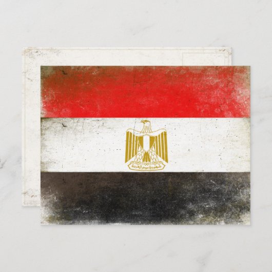 Briefkaart met de vlag van Egypte (Voorkant / Achterkant)