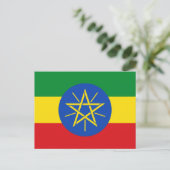 Briefkaart met de vlag van Ethiopië (Staand voorkant)