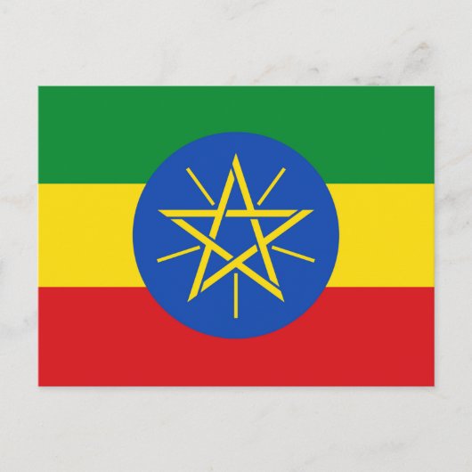 Briefkaart met de vlag van Ethiopië (Voorkant)