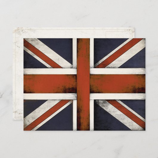 Briefkaart met de  vlag van Groot-Brittannië (Voorkant / Achterkant)