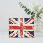 Briefkaart met de vlag van Groot-Brittannië in noo (Staand voorkant)