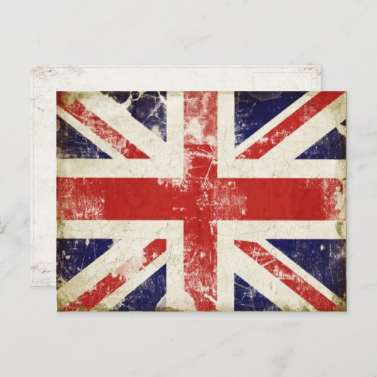 Briefkaart met de vlag van Groot-Brittannië in noo (Voorkant / Achterkant)