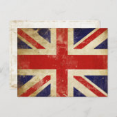 Briefkaart met de  vlag van het Verenigd Koninkrij (Voorkant / Achterkant)