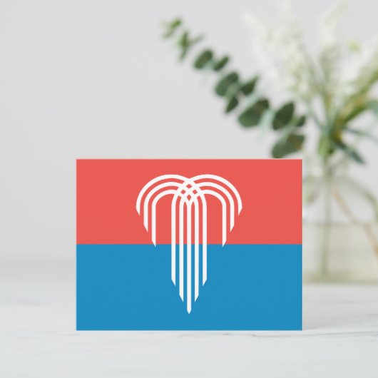 Briefkaart met de vlag van Kansas City, Missouri (Staand voorkant)