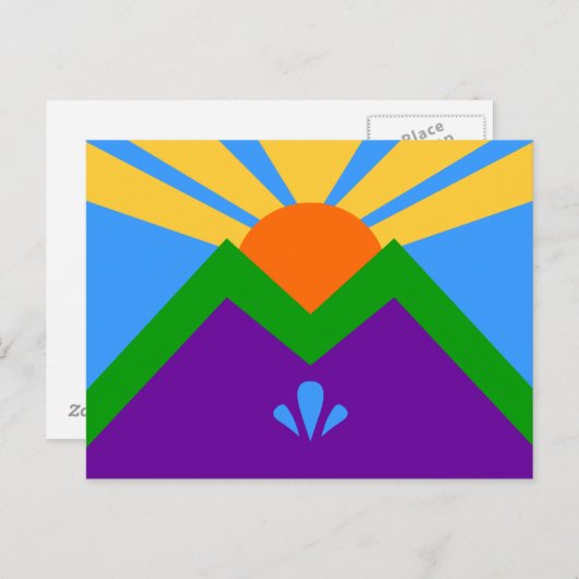 Briefkaart met de vlag van Manitou Springs (Voorkant / Achterkant)