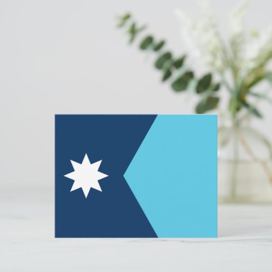Briefkaart met de vlag van Minnesota, Verenigde St (Staand voorkant)