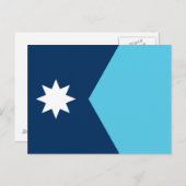 Briefkaart met de vlag van Minnesota, Verenigde St (Voorkant / Achterkant)