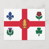 Briefkaart met de vlag van Montreal, Canada (Voorkant)