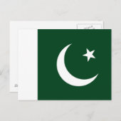 Briefkaart met de vlag van Pakistan (Voorkant / Achterkant)