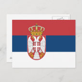 Briefkaart met de vlag van Servië (Voorkant / Achterkant)