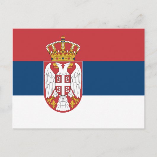 Briefkaart met de vlag van Servië (Voorkant)