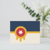 Briefkaart met de vlag van Tulsa, Oklahoma (Staand voorkant)