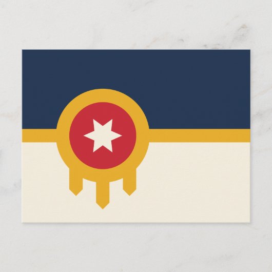 Briefkaart met de vlag van Tulsa, Oklahoma (Voorkant)