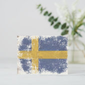 Briefkaart met de vlag van Zweden (Staand voorkant)