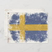 Briefkaart met de vlag van Zweden (Voorkant / Achterkant)