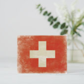 Briefkaart met de vlag van Zwitserland in nood (Staand voorkant)