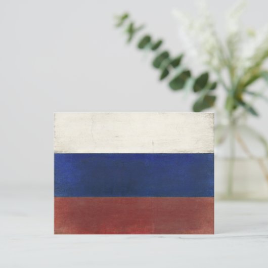 Briefkaart met de vuile  vlag uit Rusland (Staand voorkant)