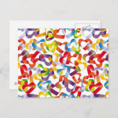 Briefkaart met decoratief naadloos 3D-harten p (Voorkant / Achterkant)