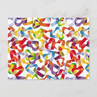 Briefkaart met decoratief naadloos 3D-harten p