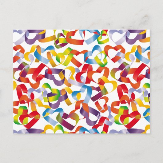 Briefkaart met decoratief naadloos 3D-harten p (Voorkant)