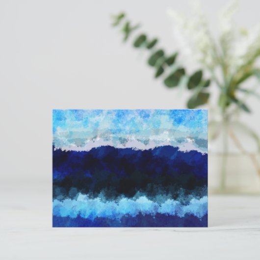 Briefkaart met digitale golfkunst (Staand voorkant)