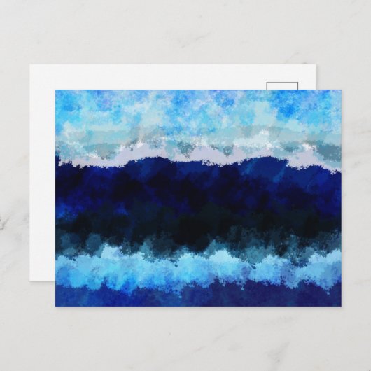 Briefkaart met digitale golfkunst (Voorkant / Achterkant)