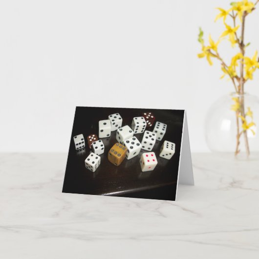 briefkaart met dobbelstenen (Gele Bloem)