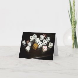 briefkaart met dobbelstenen