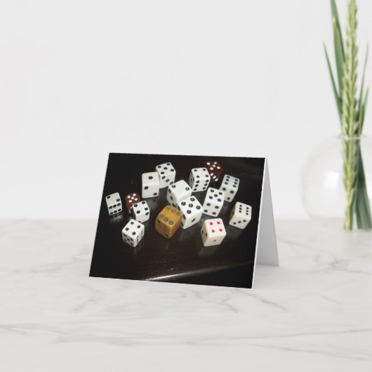 briefkaart met dobbelstenen (Voorkant)