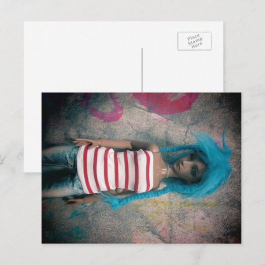 Briefkaart met dolle-bobie-dolk in Azië (Voorkant / Achterkant)