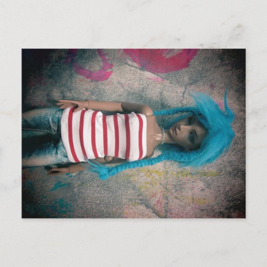 Briefkaart met dolle-bobie-dolk in Azië (Voorkant)