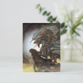 briefkaart met drie koppen draak (Staand voorkant)