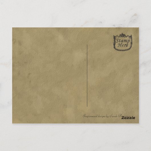 briefkaart met drie koppen draak (Achterkant)