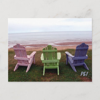 Briefkaart met drie stoelen