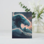 Briefkaart met drijvende golven (Staand voorkant)