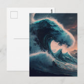 Briefkaart met drijvende golven (Voorkant / Achterkant)